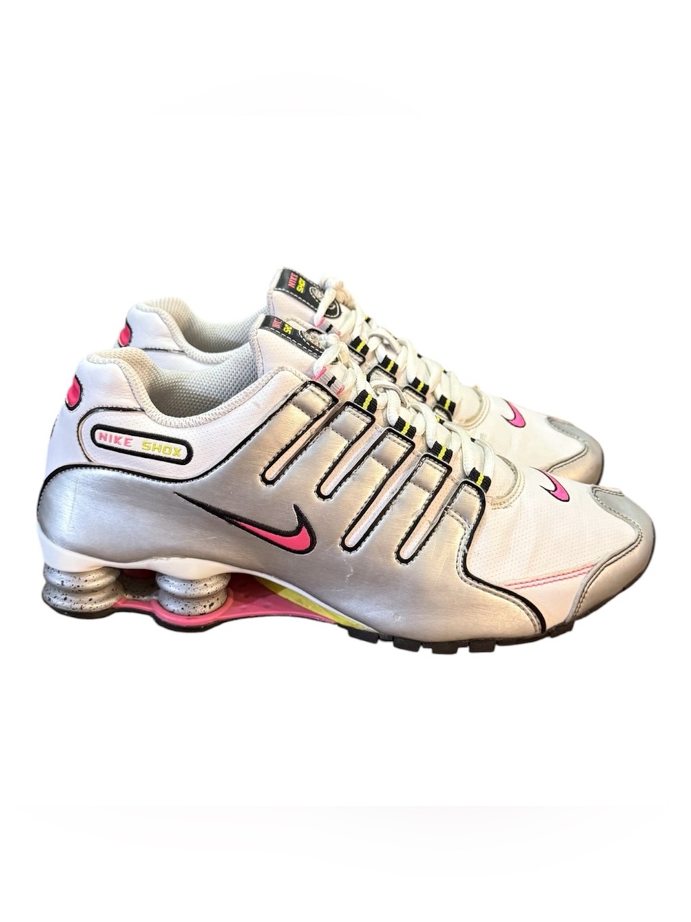 Nike Shox White Metallic/Silver/Pink Women’s Size 9.5 Rare Color-way